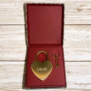 New Dior Gold Heart Lock and Key Set